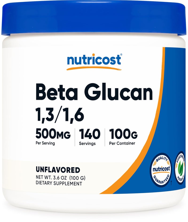 Nutricost Beta Glucan Powder 100 Grams - 1,3/1,6 - Non GMO - Image 1
